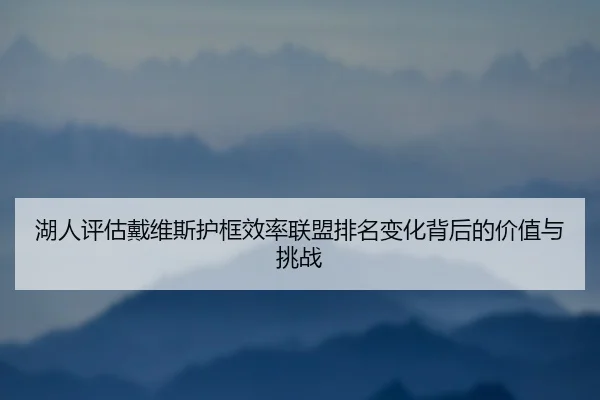 湖人评估戴维斯护框效率联盟排名变化背后的价值与挑战